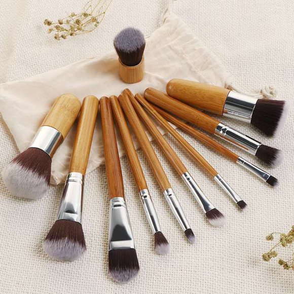 Bamboo Pro Makeup Brush Set with Bag - Picture 3 of 11